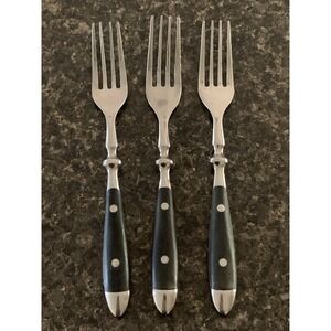 Hampton Silversmiths BISTRO BLACK Dinner Forks Lot Set of 4 Stainless